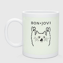 Кружка керамическая Bon Jovi - rock cat, цвет: фосфор