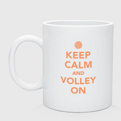 Кружка керамическая Keep calm and volley on, цвет: белый