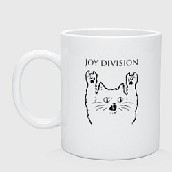 Кружка керамическая Joy Division - rock cat, цвет: белый