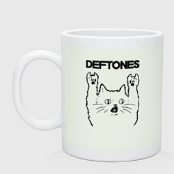 Кружка керамическая Deftones - rock cat, цвет: фосфор