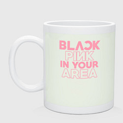 Кружка керамическая Black pink in your area - минимализм, цвет: фосфор