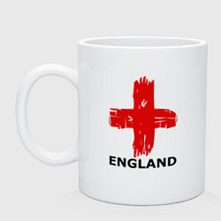 Кружка керамическая England flag, цвет: белый