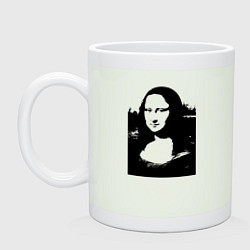 Кружка керамическая Mona Lisa in black white, цвет: фосфор