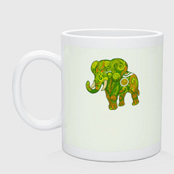 Кружка керамическая Зелёный слон, цвет: фосфор