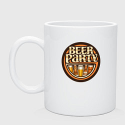 Кружка керамическая Пивная вечеринка, цвет: белый