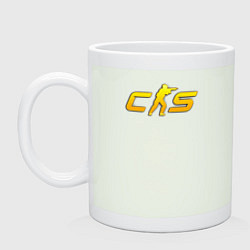 Кружка керамическая CS2 yellow logo, цвет: фосфор