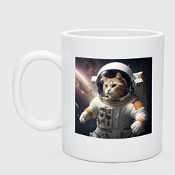 Кружка керамическая Кот астронавт cosmos collection, цвет: белый
