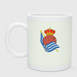 Кружка керамическая Real Sociedad fc club, цвет: фосфор