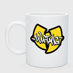 Кружка керамическая Wu tang - logo, цвет: белый