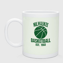 Кружка керамическая Milwaukee basketball 1968, цвет: фосфор