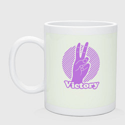 Кружка керамическая Victory hand gesture, цвет: фосфор