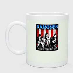 Кружка керамическая Ramones hey ho lets go, цвет: фосфор