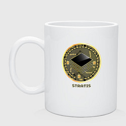 Кружка керамическая STRATIS крипта, цвет: белый