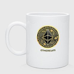 Кружка керамическая Ethereum крипта монета, цвет: белый