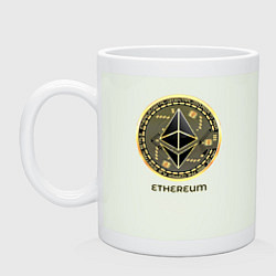 Кружка керамическая Ethereum крипта монета, цвет: фосфор