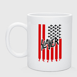 Кружка керамическая Slayer Flag, цвет: белый