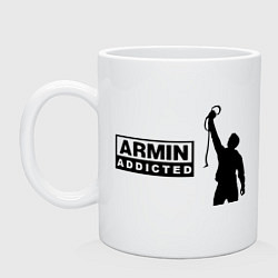 Кружка керамическая Armin addicted, цвет: белый