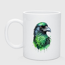 Кружка керамическая Мудрость ворона, цвет: белый