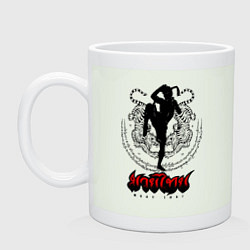 Кружка керамическая Муай тай боец, цвет: фосфор