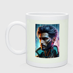 Кружка керамическая Cyber dude - ai art, цвет: фосфор