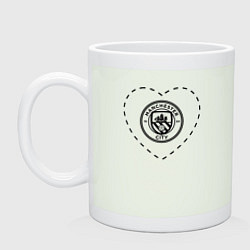 Кружка керамическая Лого Manchester City в сердечке, цвет: фосфор