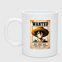 Кружка керамическая One Piece - Wanted, цвет: белый