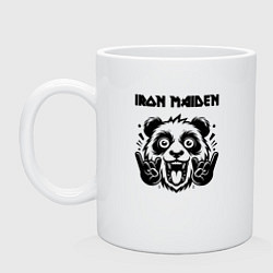 Кружка керамическая Iron Maiden - rock panda, цвет: белый