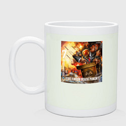 Кружка керамическая Five Finger Death Punch - And Justice for None, цвет: фосфор