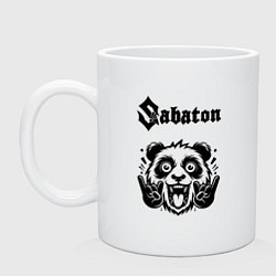 Кружка керамическая Sabaton - rock panda, цвет: белый