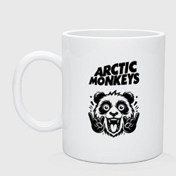 Кружка керамическая Arctic Monkeys - rock panda, цвет: белый