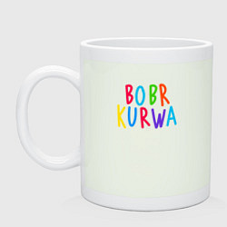 Кружка керамическая Bobr kurwa - разноцветная, цвет: фосфор