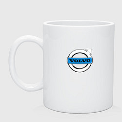 Кружка керамическая Volvo logo, цвет: белый