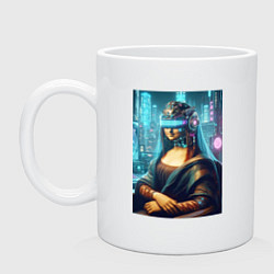 Кружка керамическая Gioconda - cyberpunk ai art fantasy, цвет: белый
