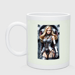 Кружка керамическая Cyber sexy Barbie - ai art fantasy, цвет: фосфор