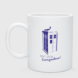 Кружка керамическая Следующая остановка везде, цвет: белый
