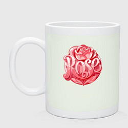 Кружка керамическая Роза с надписью, цвет: фосфор