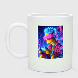 Кружка керамическая Bart Simpson esports player - neon glow, цвет: фосфор