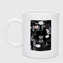 Кружка керамическая Поднятие уровня в одиночку Джину Сон коллаж, цвет: белый