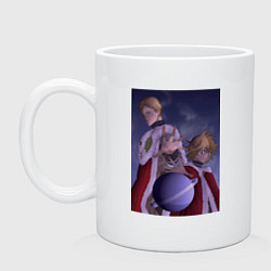 Кружка керамическая Чёрный клевер Юлиус король магов, цвет: белый