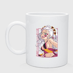 Кружка керамическая Клинок рассекающий демонов Даки 6 высшая луна, цвет: белый