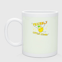 Кружка керамическая Friendly little lemon, цвет: фосфор