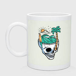 Кружка керамическая Skull and summer, цвет: фосфор