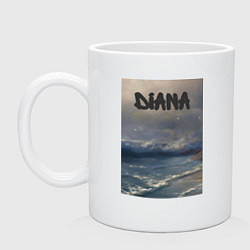 Кружка керамическая Diana волны, цвет: белый