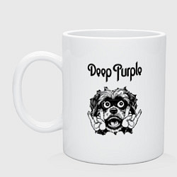 Кружка керамическая Deep Purple - rock dog, цвет: белый