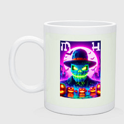 Кружка керамическая Minecraft and halloween collaboration - neon glow, цвет: фосфор