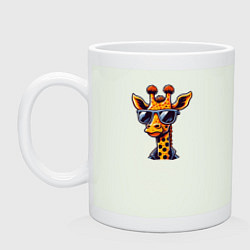 Кружка керамическая Жираф в солнцезащитных очках, цвет: фосфор