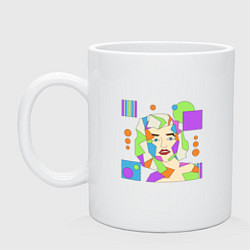Кружка керамическая Мэрилин Монро абстрактный женский портрет, цвет: белый