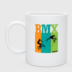 Кружка керамическая BMX велосипед, цвет: белый
