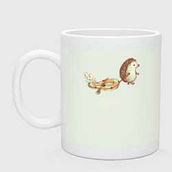 Кружка керамическая Ежик со спущенной лодкой, цвет: фосфор