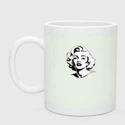 Кружка керамическая Мэрилин Монро в черно белом цвете, цвет: фосфор